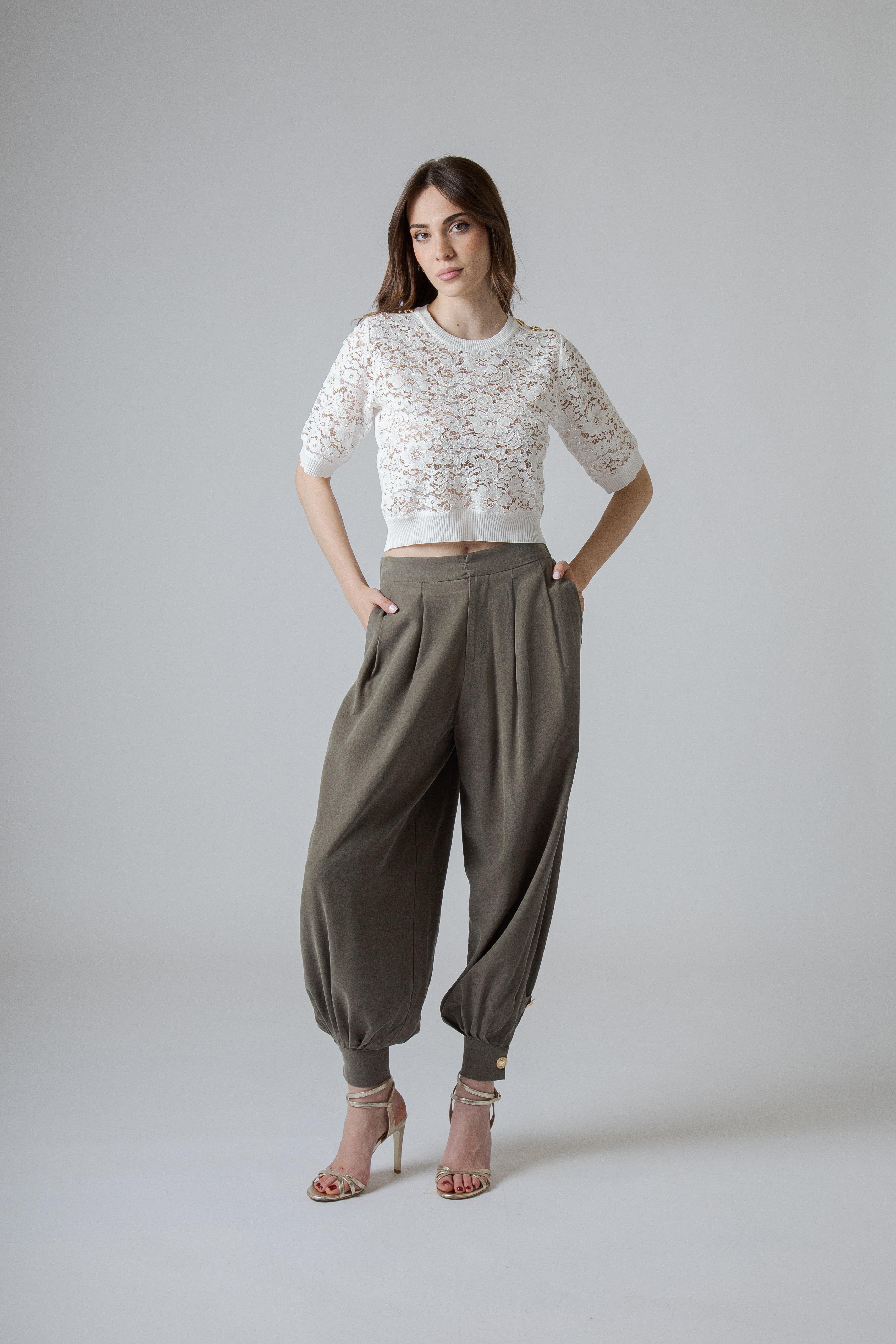 Lace crop top WHITE 54