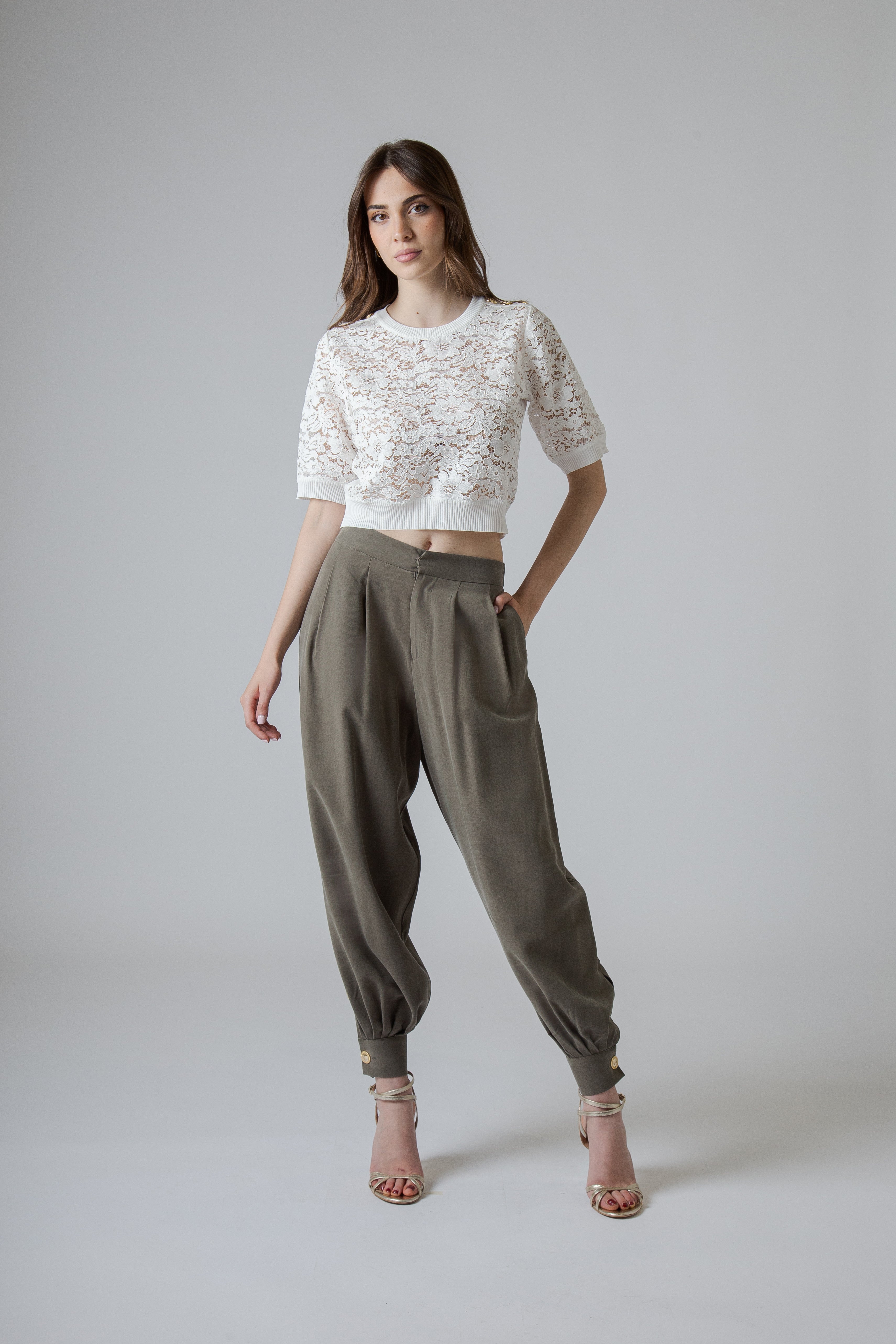 Lace crop top WHITE 54