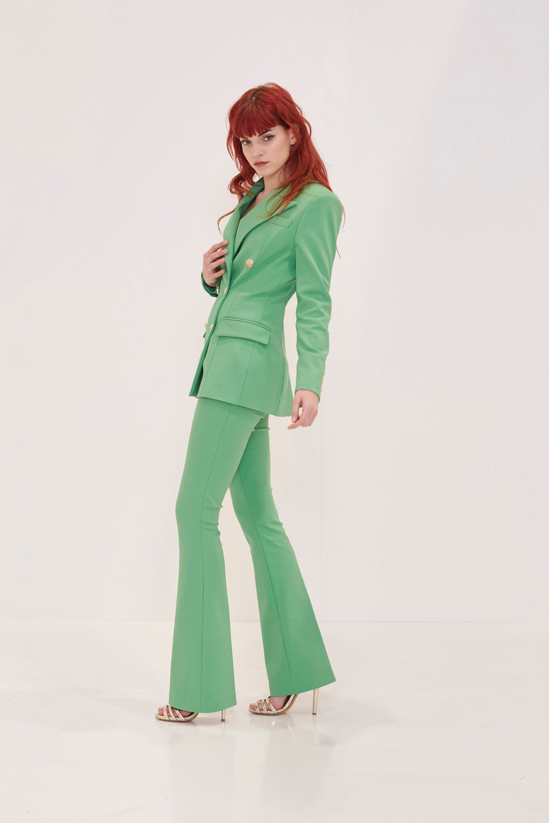 Alessandra Menta trousers in high -waisted technical fabric